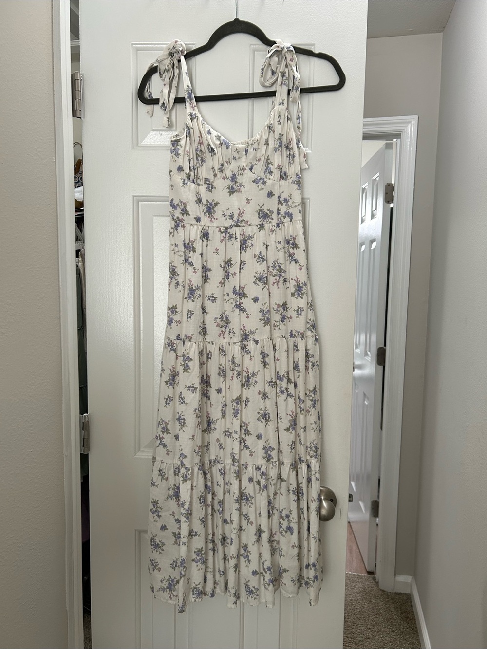 Trixxi Cream Maxi Dress with Lavender Floral Print